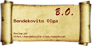 Bendekovits Olga névjegykártya