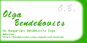 olga bendekovits business card